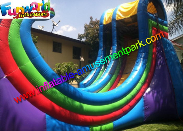 Durable Giant Commercial Inflatable Slide Plato 0.55 PVC With Air Blower