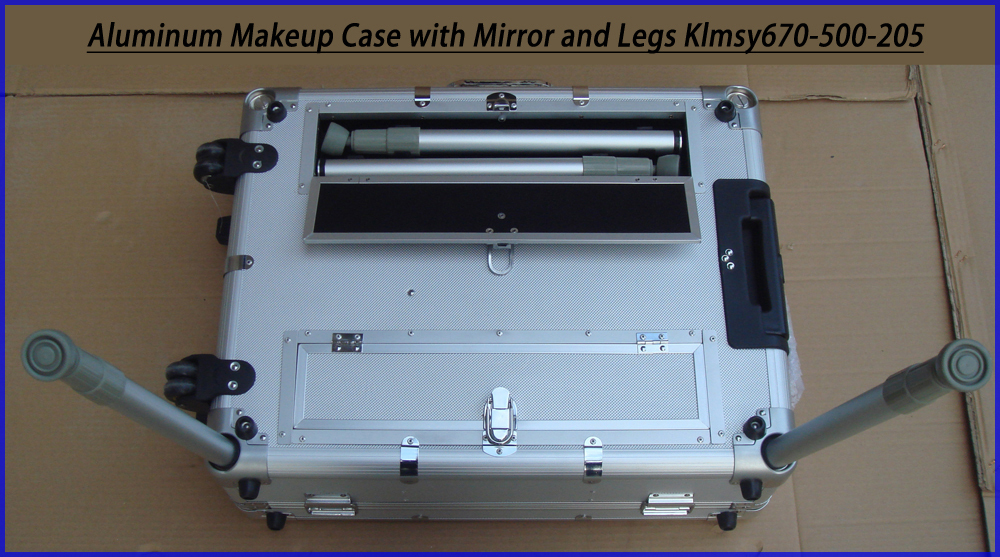 Aluminum Makeup Case with Mirror and Legs KLMSY670-500-205