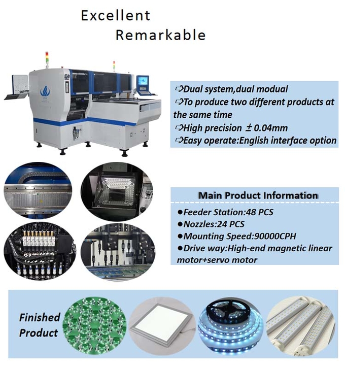90000CPH Automatic Pick And Place Machine 6KW LED Bulb Making Machine For DOB 0