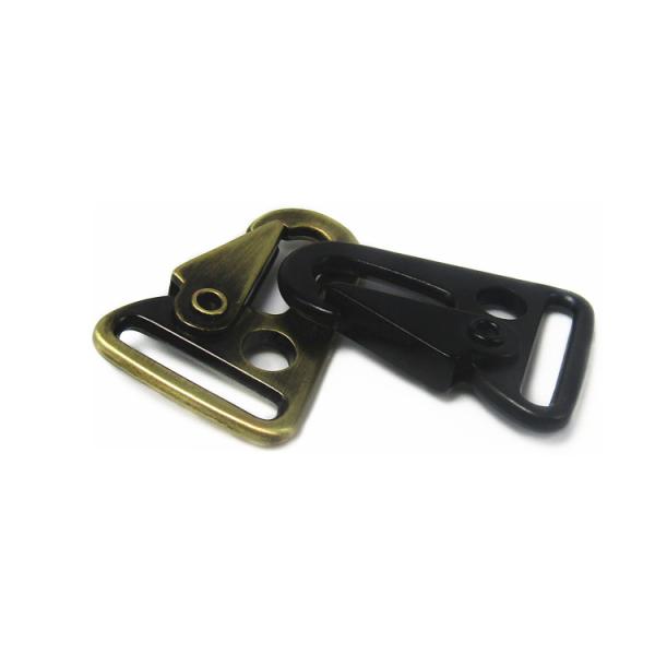 Wholesale 1" Brushed Brass Safety HK Snap Bag Belt Hook Buckle For Strap