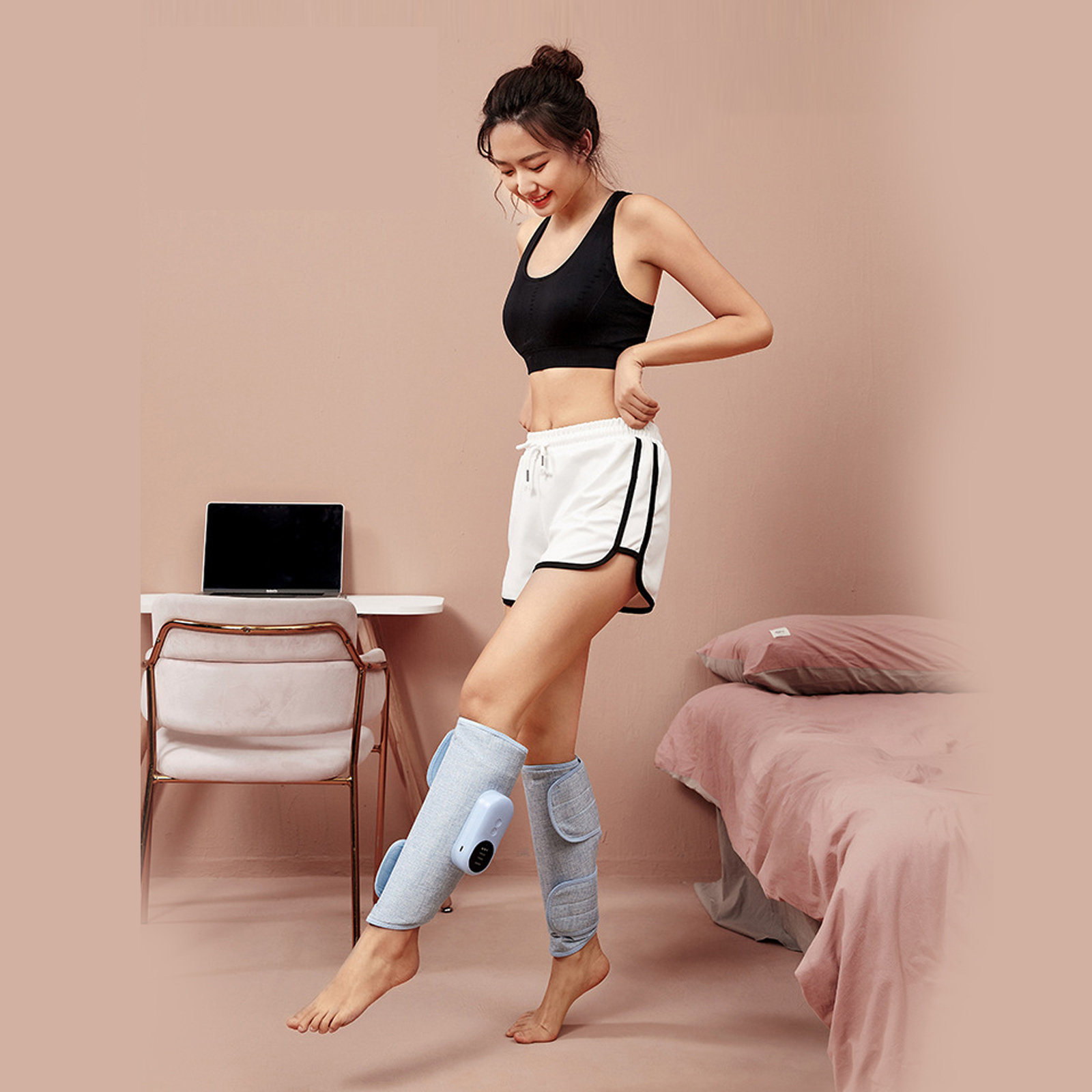 Leg Massager Heat With Compression Circulation Leg Massage Machine Calf Muscle Pain Relief Air Compression Leg Massager