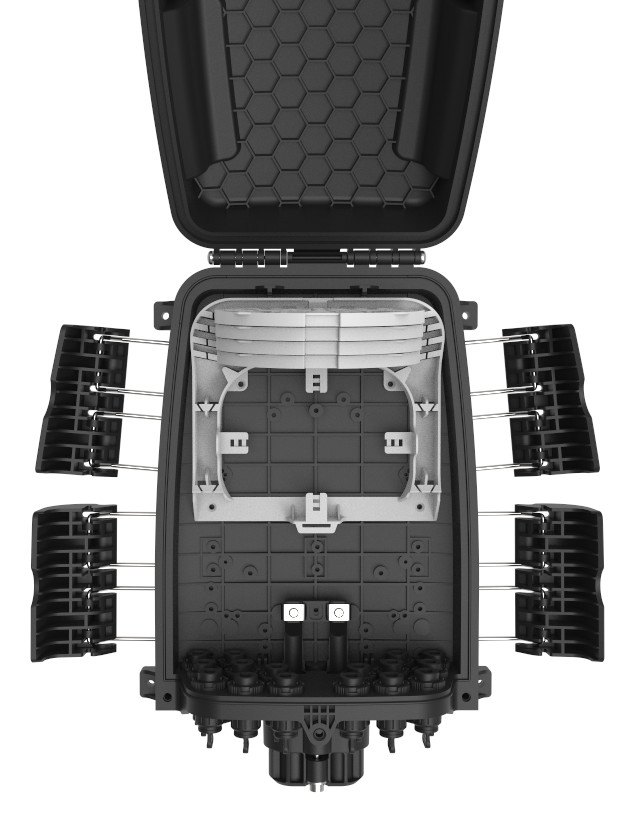 GFS-16QX-1 Pre-connectorized Fiber Distribution Box IP68 378*255*116mm 96cores max16 pre-connected adapter aerial-mount
