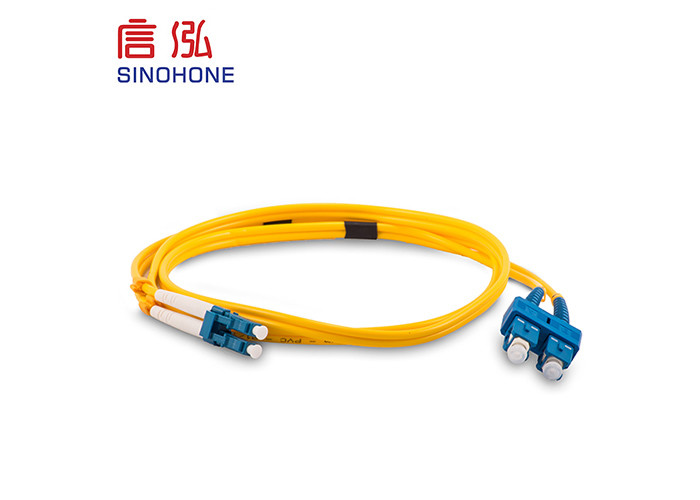 PVC LSZH Material Fiber Optic Patch Cord , SC Multimode Fiber Cable