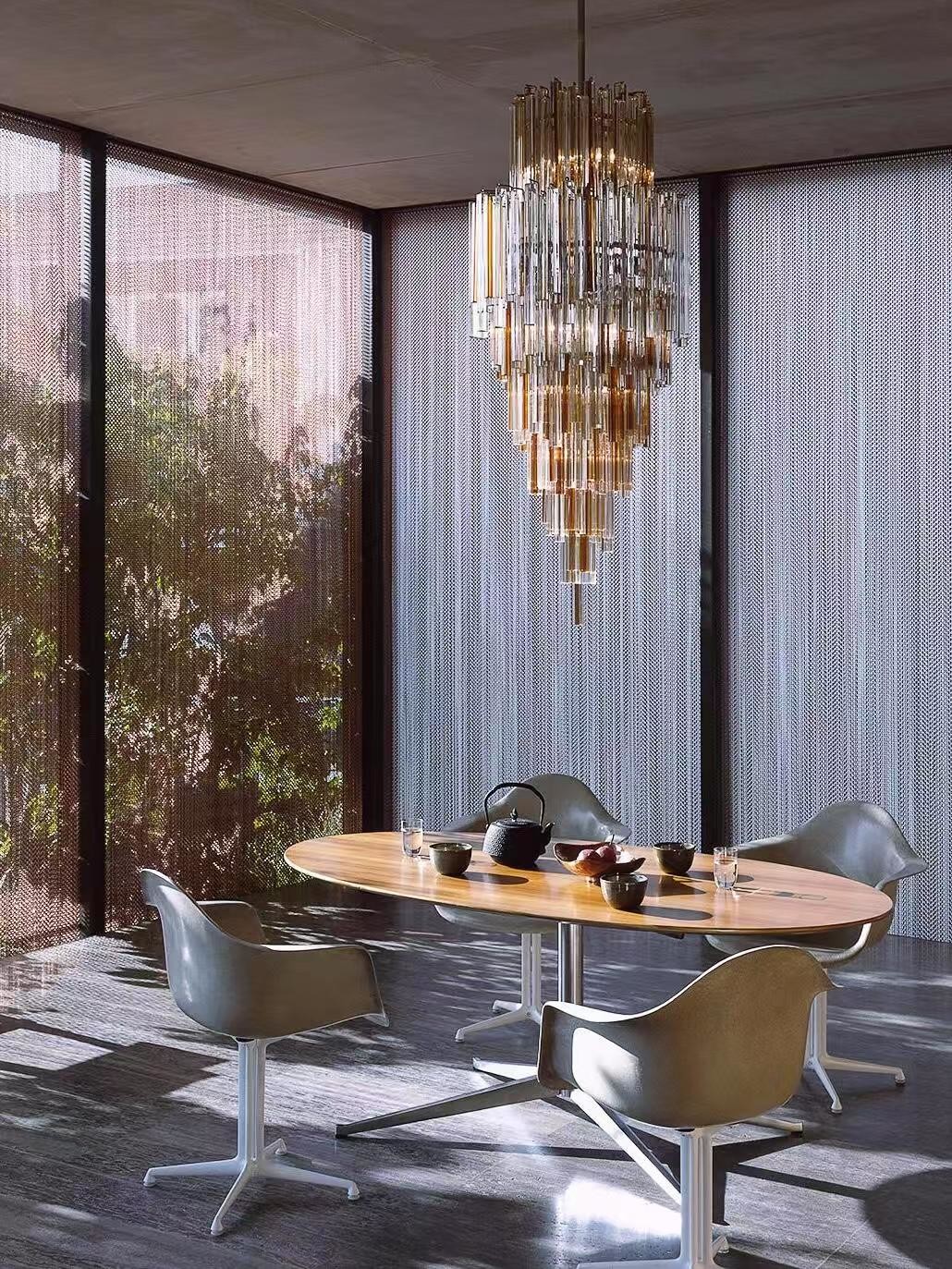 Warm 3000K Chandelier In Copper With Clear Glass For Hotel Interior Furniture