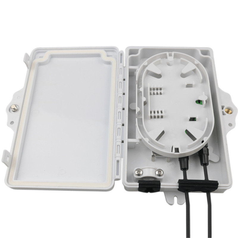 2Port Fiber Optic Terminal Box FTTH Outdoor/Indoor PC ABS Material Light Gray
