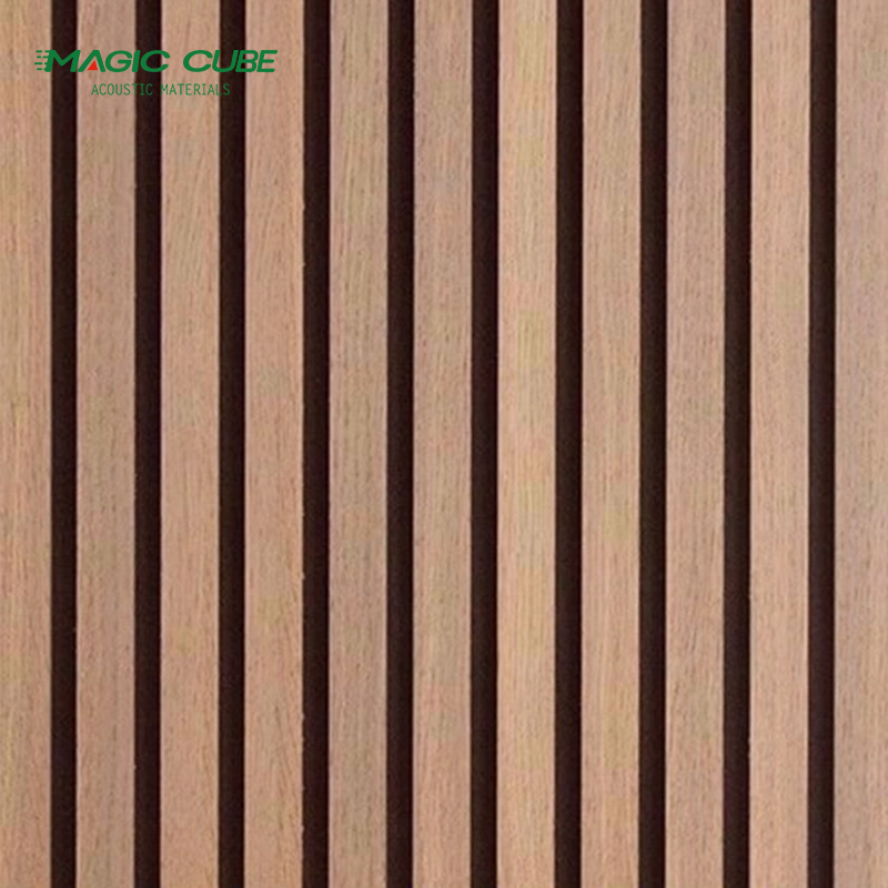 Natural 15mm Thickness Oak Slat Wall Panel Flame Retardant with Black MDF
