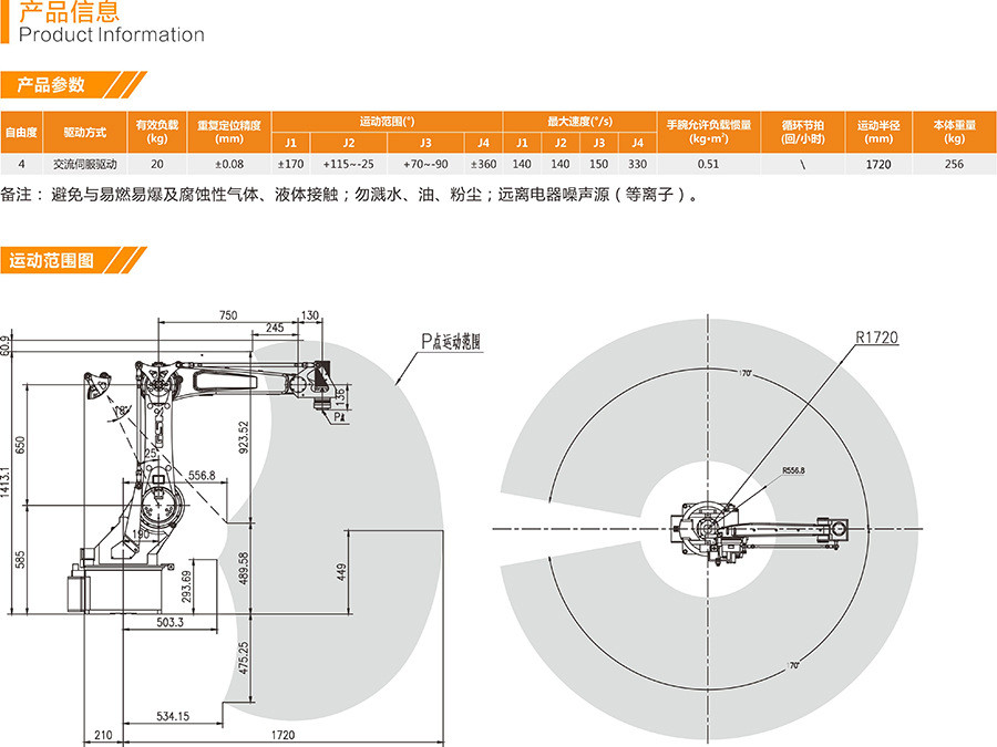 GSK RMD20 6 Axis Industrial Robot Teach Pendant Cables Palletizing Robot