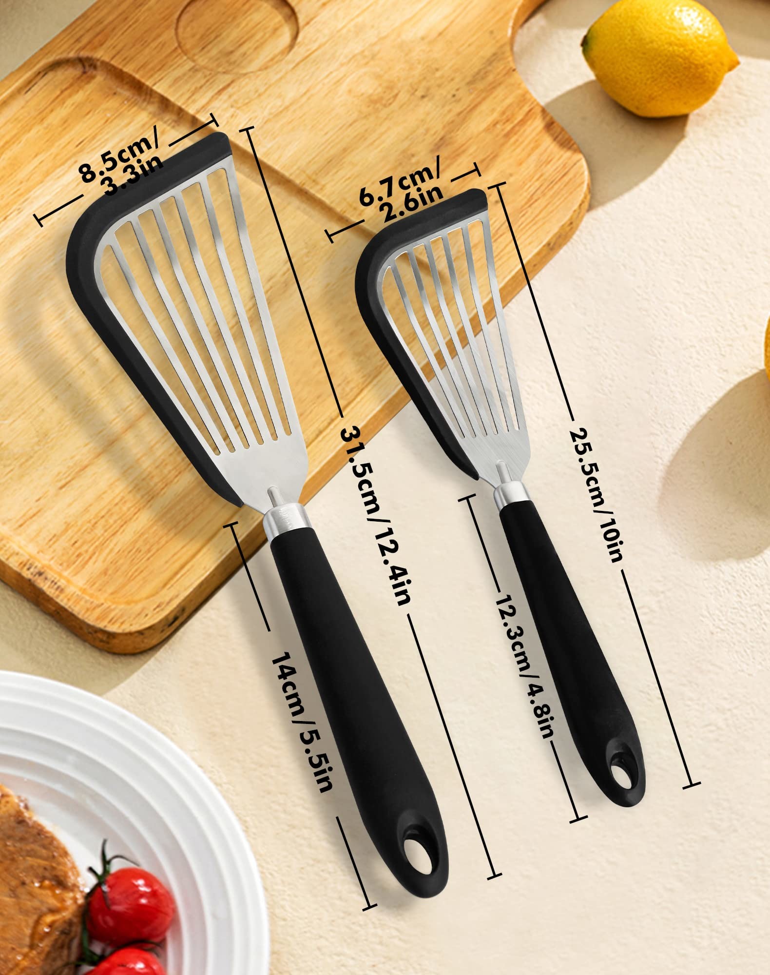Slotted Spatula Flexible Stainless Steel Spatula with Silicone Top Soft Edge Slotted Spatula Turner Fish Slotted Spatula