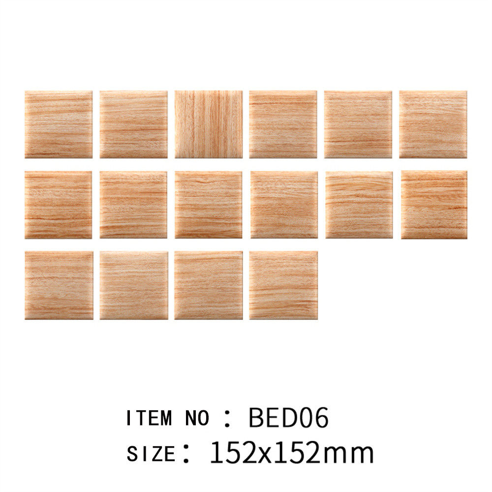 Light Yellow 152x152mm Wood Grain Bread Wall Tiles For Background And Countertop, White Body ISO9001