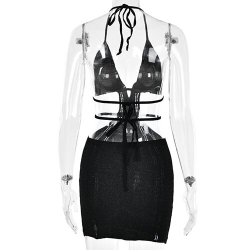 OEM maufactory Europe and the United States 2023 spring and summer new knit sweater dress sexy pure desire hot girl