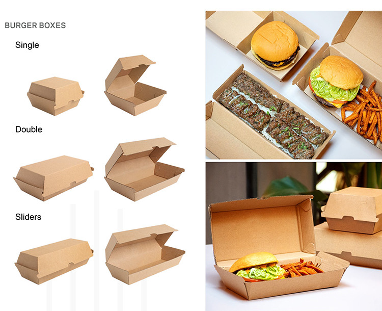 Custom Printed Greaseproof Kraft Paper Takeaway Box