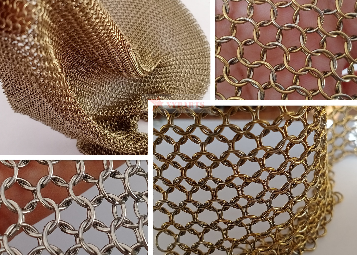 Gold Color Metal Fringe Curtain Chainmail Wire Mesh Space Decoration