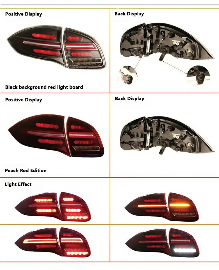For Porsche Cayenne 958.1 2011-2014 Led Tail Lights Upgraded New Car Taillights Flowing Light Turn Signal Plug And Play