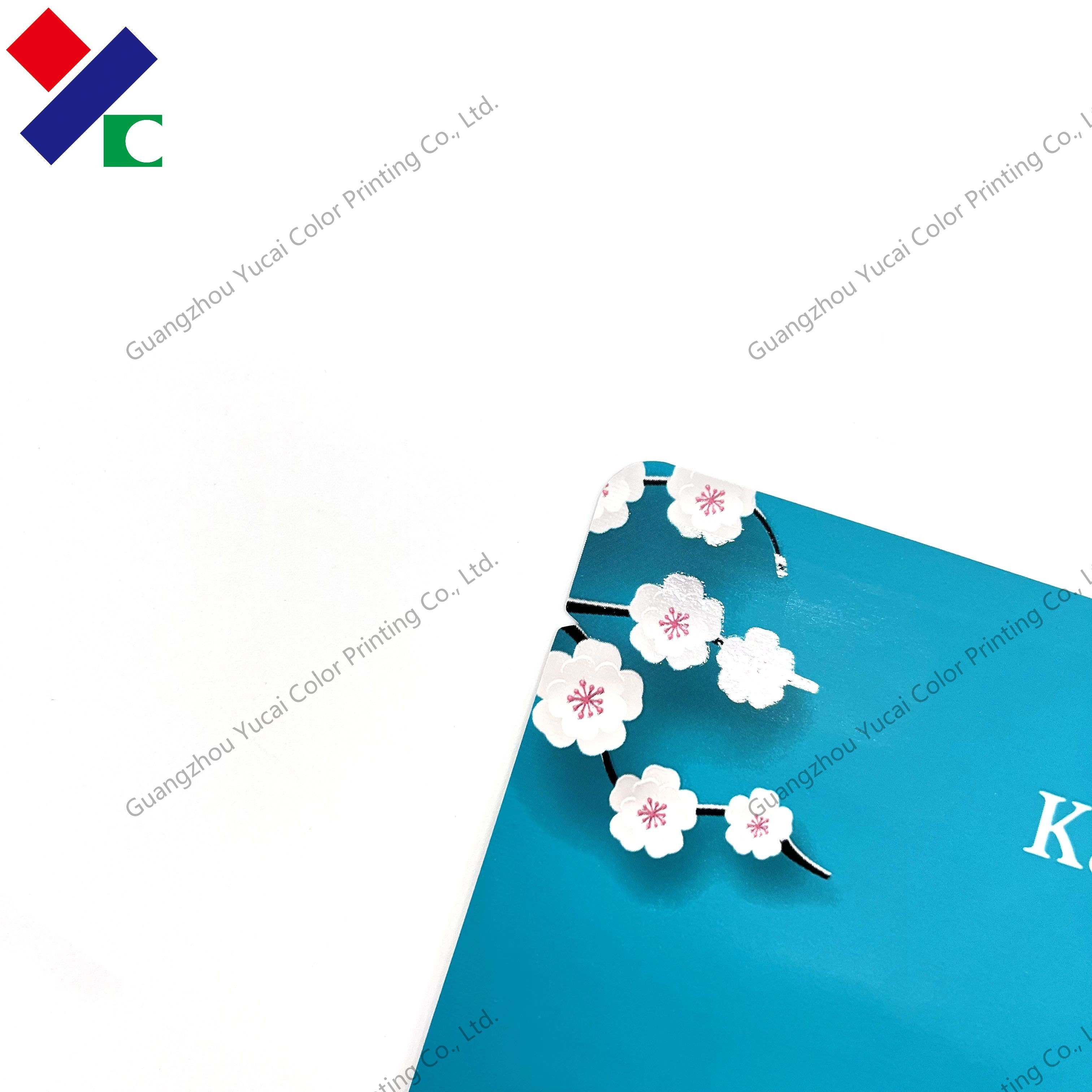 Matte Green Printing Three Side Seal Pouch White Kraft Paper Facial Mask Bag