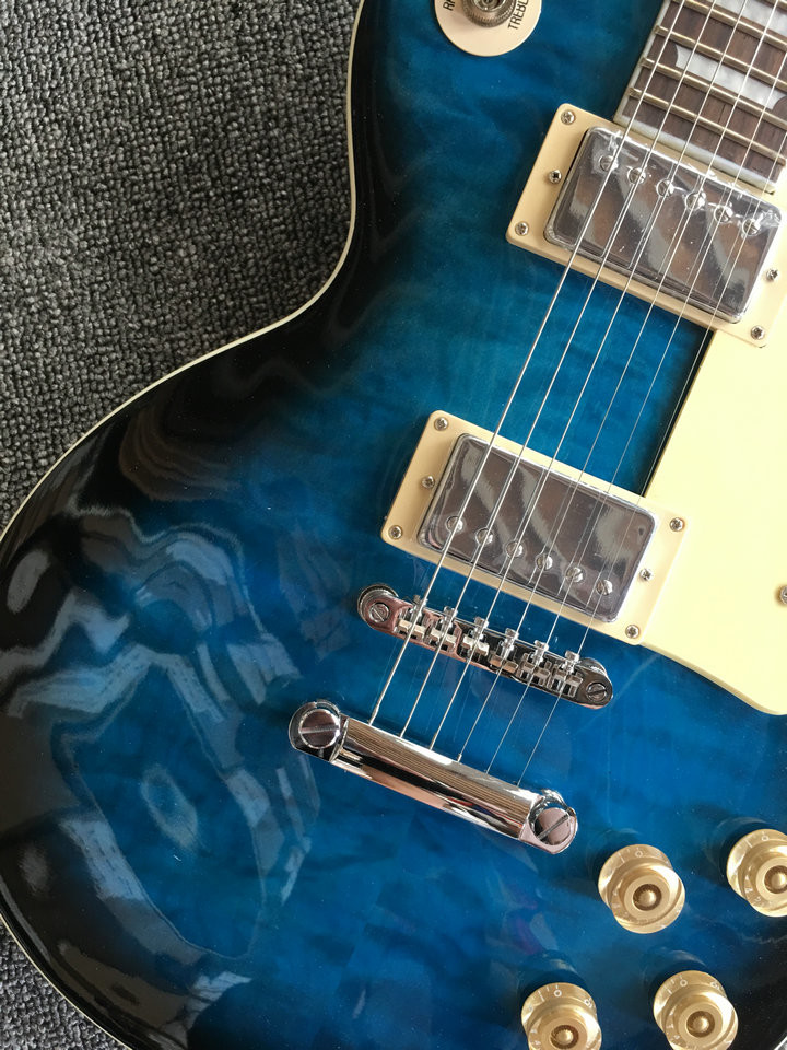 Free Shipping Factory Custom Shop 2017 new standard guitar maple flame top blue burst LP electric guitar
