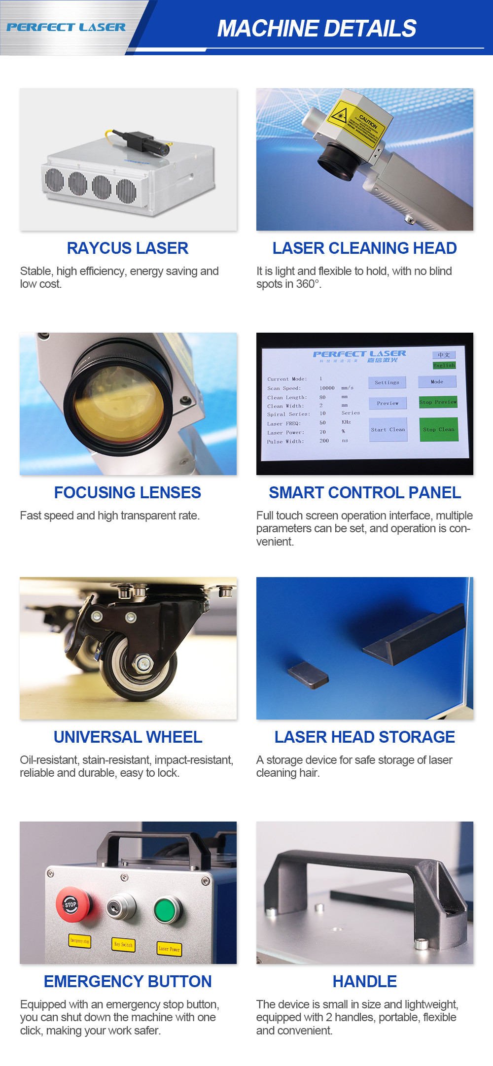 50W Automatic Laser Rust Removal Machine Metal Portable Laser Derusting Cleaner