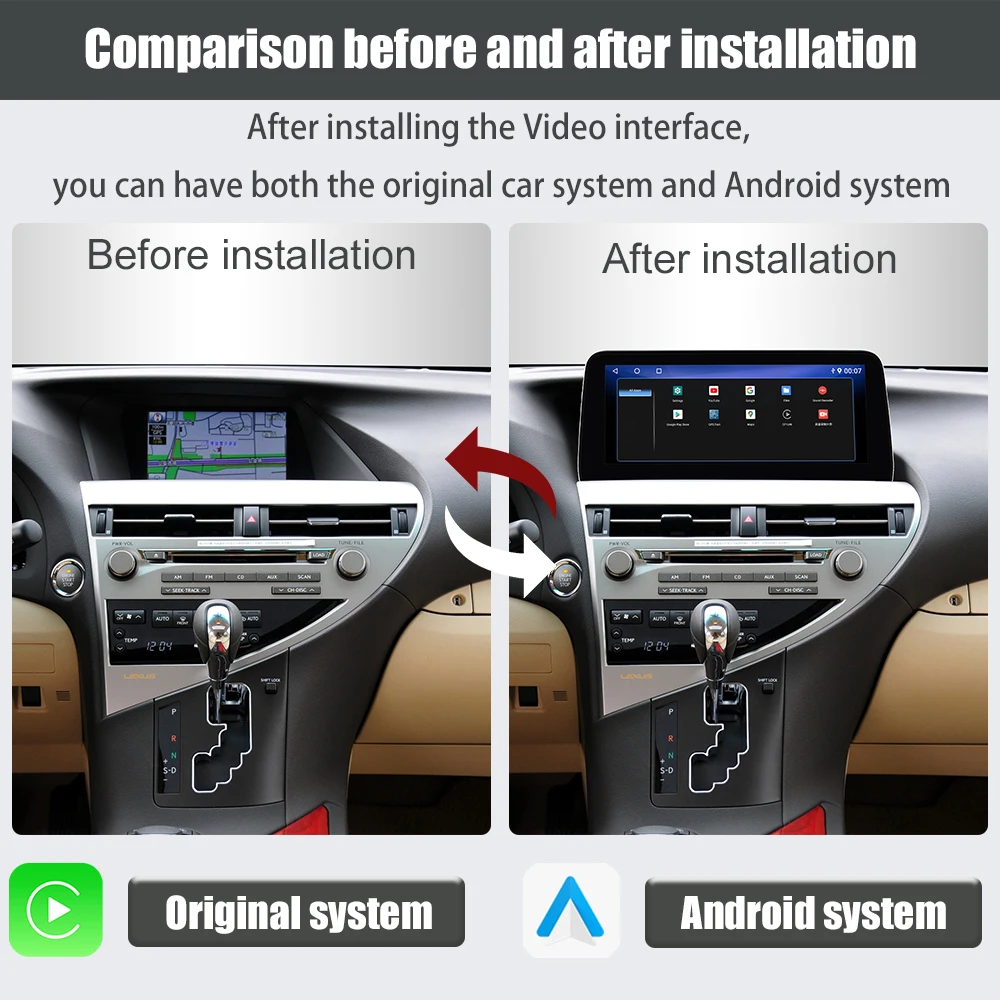 Viknav Car Radio For LEXUS RX (2009-2014) 12.3 inch Android 13 Auto New Upgrade Touch Screen GPS Navigation Multimedia