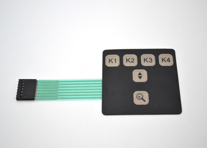 Embossed Tactile Metal Dome Membrane Switch Keyboard With Male Connector Cable