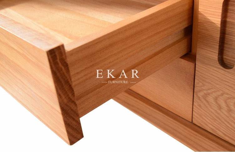 Nordic Simple Sliding Doors New Model Oak Wood Modern TV Stand