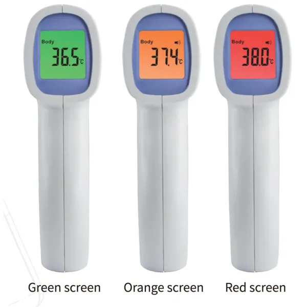 WT3652 Non Contact Infrared Forehead Thermometer with 3 Color Backlight Fever Reminder