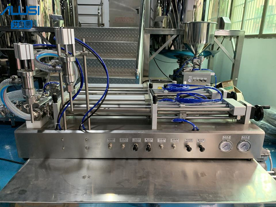 Semi Automatic Double Heads Paste Piston Filler Water Bottle Pneumatic Filling Machine