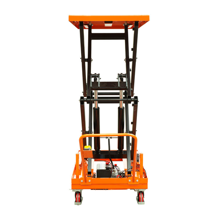 1000kg 2000mm Small Electric Scissor Lift Table Platform Orange
