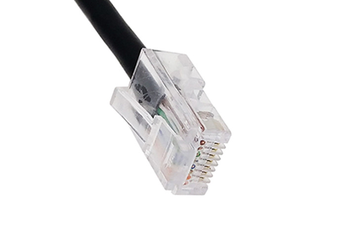 Black waterproof RJ45 male to female extension cable with LED indicator, OEM/ODM welcome