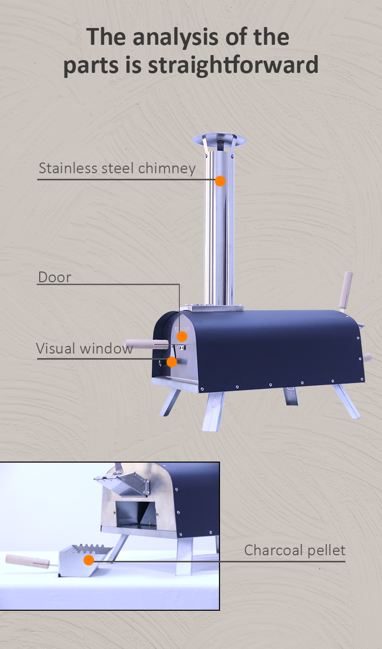 Multi-Function Pizzaofen Horno for Making Perfect Pizzas Outdoors 33*33*1.2cm