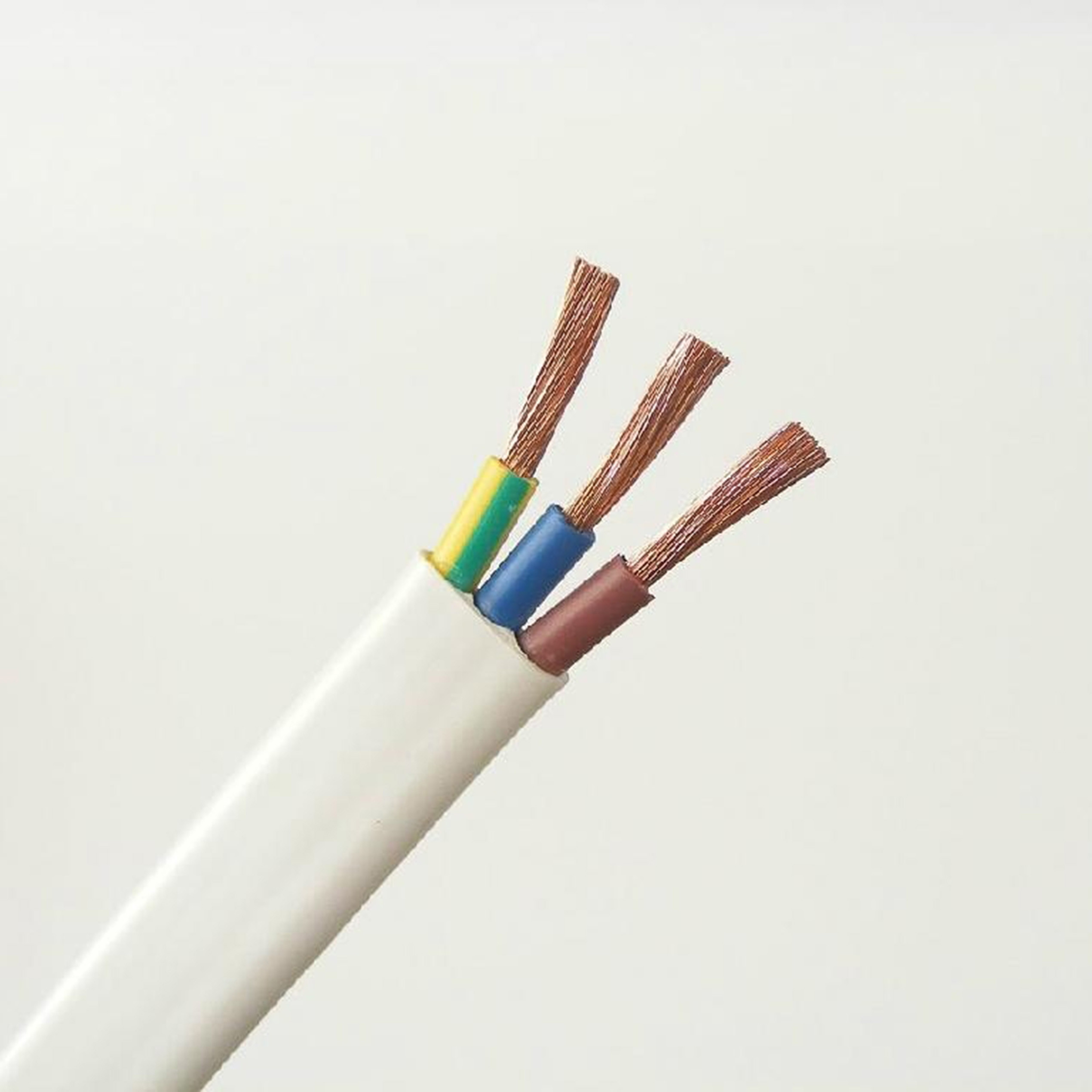Heatproof Anti Alkali 3 Core Flat Wire , Straight PVC Flat Conductor Cable