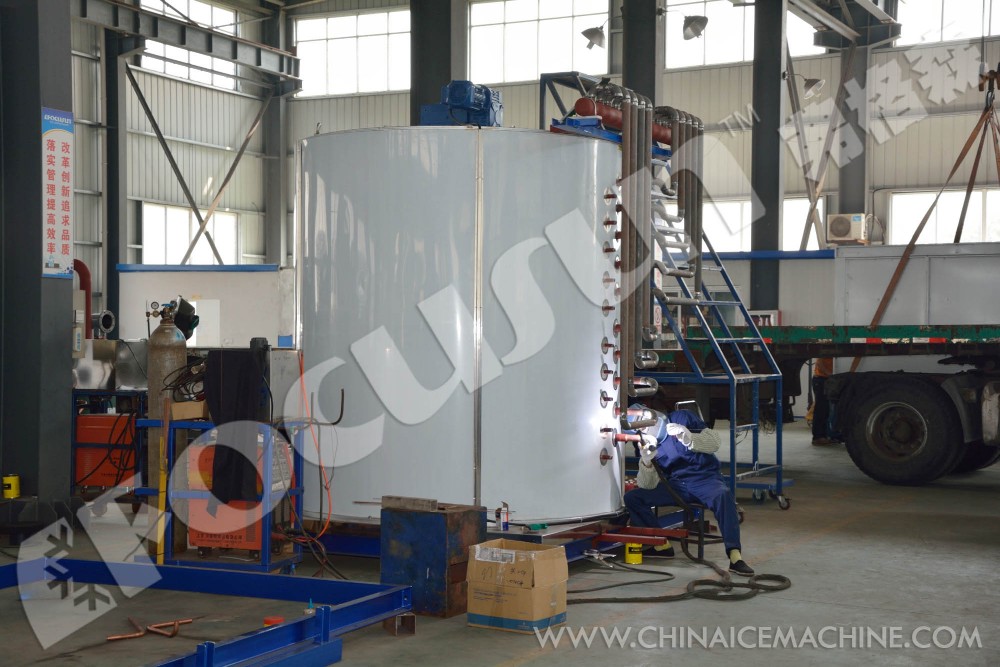 180kw Ice Storage Capacity Focusun 40 Ton/Day Fresh Water Flake Ice Flake Making Machine