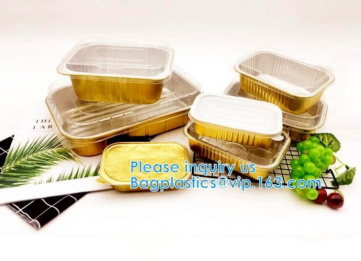 Aireline Rectangle Shaped, Disposable Aluminum Foil Pan, Take-Out Food Containers, Foil Cake Cup