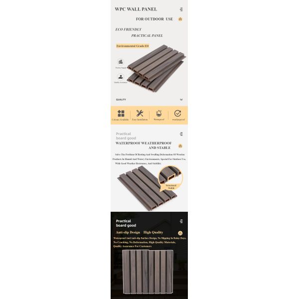 Outdoor Waterproof WPC Wall Cladding Wpc Exterior Composite Wpc Wall Cladding Panels