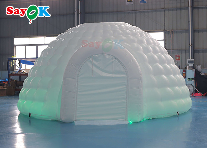 Pure White LED Inflatable Igloo Tent Round Dome For Disco Party Events