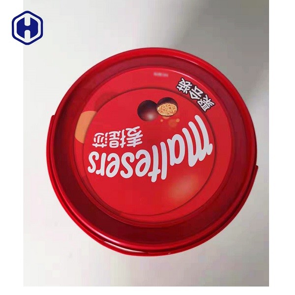 Food Safe IML Bucket 1340ml Colorful Chocolate Biscuits Packing