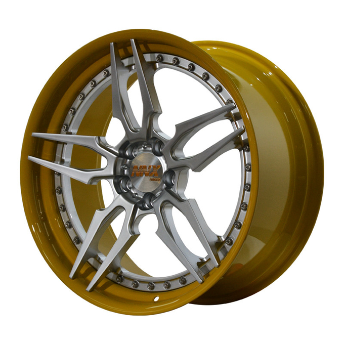 factory direct custom 18 to 22 inch aluminum yellow brushed car forged wheels