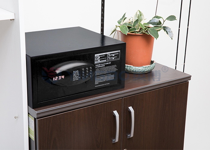Black Steel Security Hotel Safe Box With Digital Keypad OEM Weight