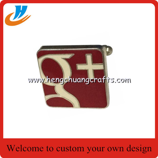 Custom fashion metal Police America cufflink gold and silver plated for wholesale
