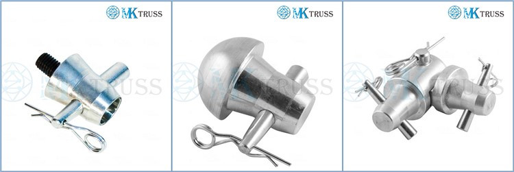 Aluminum Spigot Truss Accessories Hinge Pin Half-Conical and R-Clip for Any Size of Truss