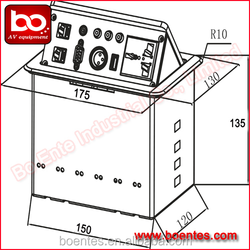 Factory Supply Desktop Pop Up Connector with VGA +RJ45 for Meeting Table