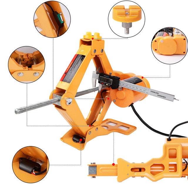 Cigarette Lighter 3 Ton Scissor Jack Electric Car Scissor Lift With Impact Wrench