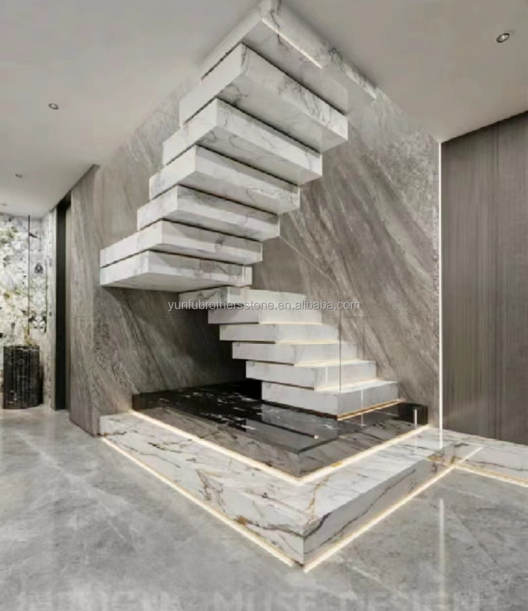Interior Home Furniture Stair Step Light Design with Modern Artificial Sintered Stone