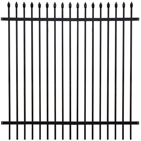 CE 2 Rails 7ft High Steel Tubular Fencing With Powder Coated