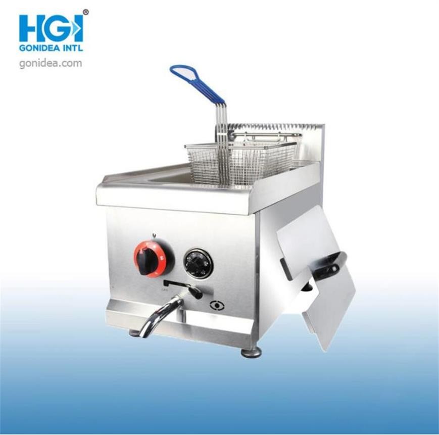 14L Single Tank 4500W Steel Electric Deep Fryer With Oil Filtration