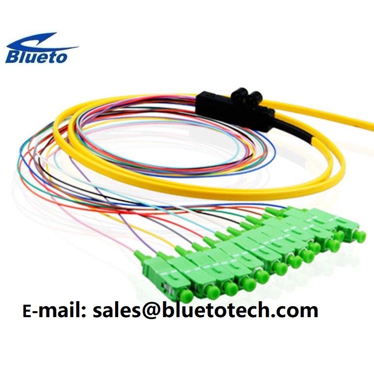 12Fiber Ribbon Fiber Pigtail SC/APC Fiber Optic Pigtail 12colors Ribbon Fan Out Kit 0.9mm