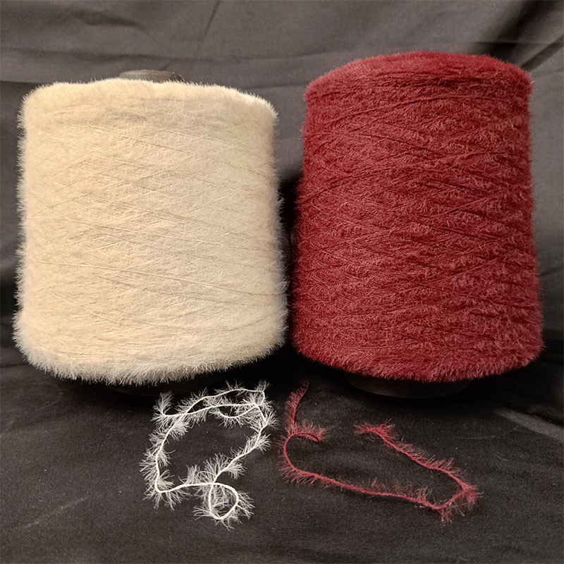 1.3cm 0.9cm Pure Nylon Feather Yarn Rabbit Hair Dyed Yarn With Vibrant Color