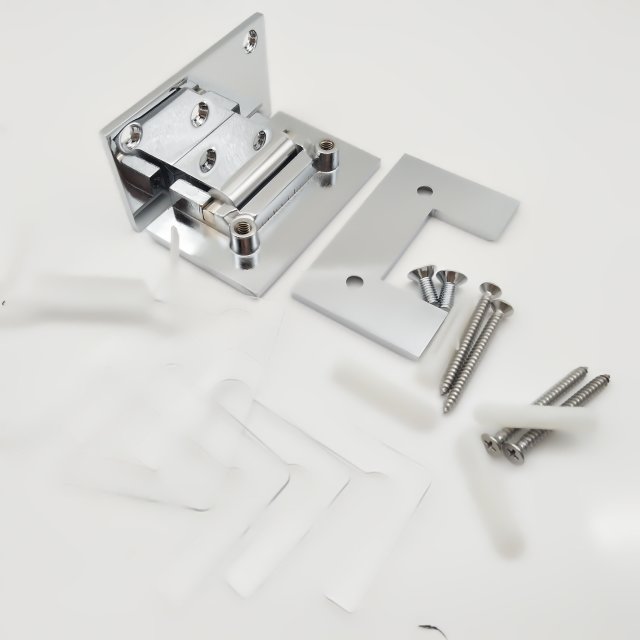 Solid Brass Off Set Bathroom Glass Door Clamp Shower Room Hinge for Fixed 10-12mm Glass