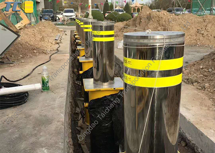 Steel Automatic Hydraulic Bollard 360mm Diameter 3S Fall Time IP68 Protection