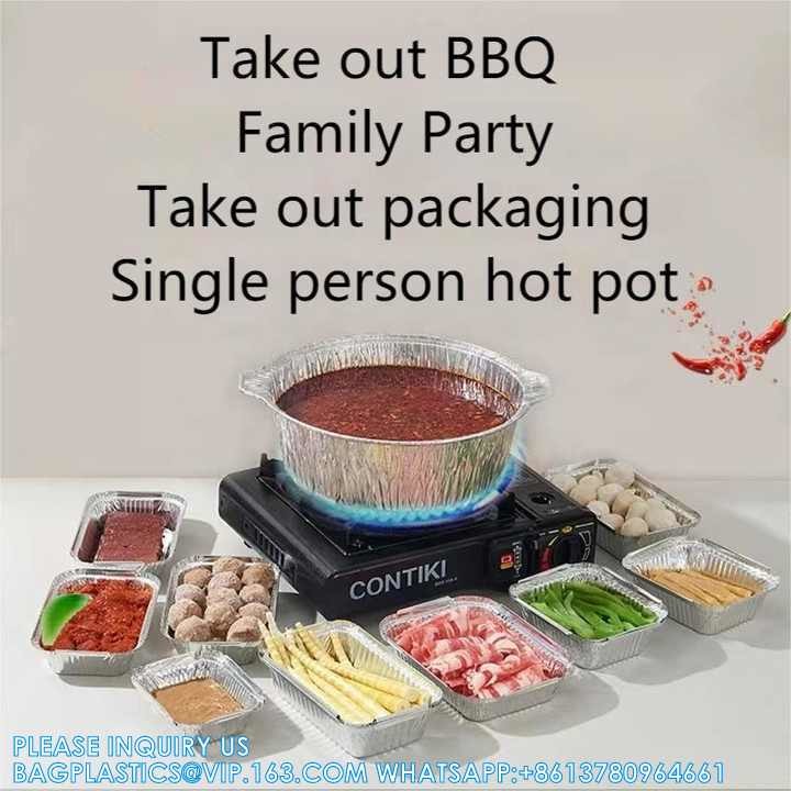 5300ml Disposable Cooking Pie Pot Large Aluminum Foil Pot Round Baking Container For Hot Pot
