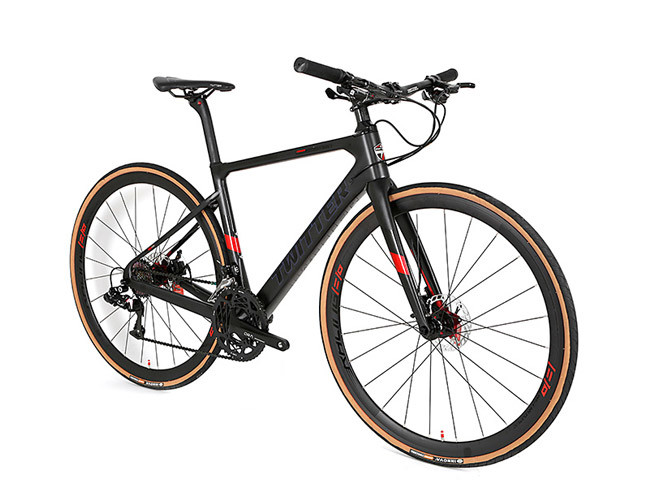 700x25C Wheel Carbon Fiber Hybrid Bike , 45cm Frame Bike XL Size Stable Frame