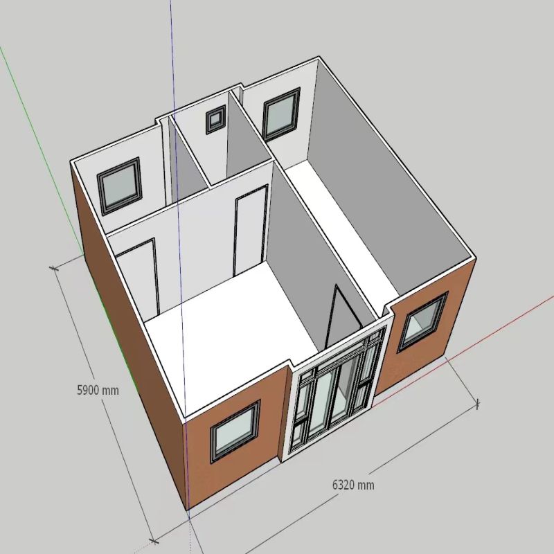 40 Ft Expandable Mobile Home with 2 Bedroom Expanding Container House and Steel Door